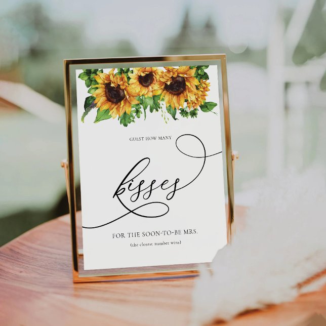 Sunflower Guest How many Kisses Sign Sockelschild (Von Creator hochgeladen)
