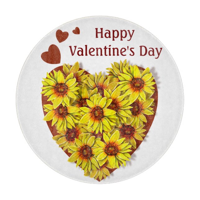 Sunflower Heart Cutting Board Schneidebrett (Vorderseite)
