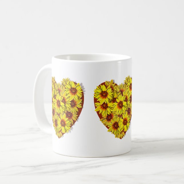 Sunflower Heart Mug Kaffeetasse (Vorderseite Links)
