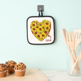 Sunflower Heart Pot Holder Topflappen