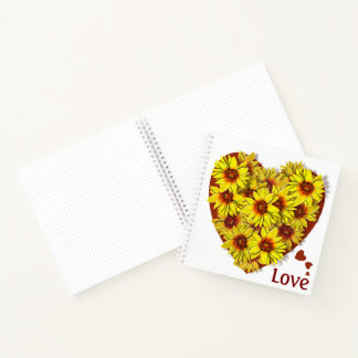 Sunflower Heart Spiral Notebook Notizbuch
