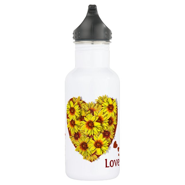 Sunflower Heart Water Bottle Edelstahlflasche (Rechts)