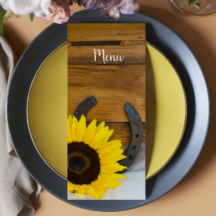 Sunflower Horseshoe Country Western Mariage Menu