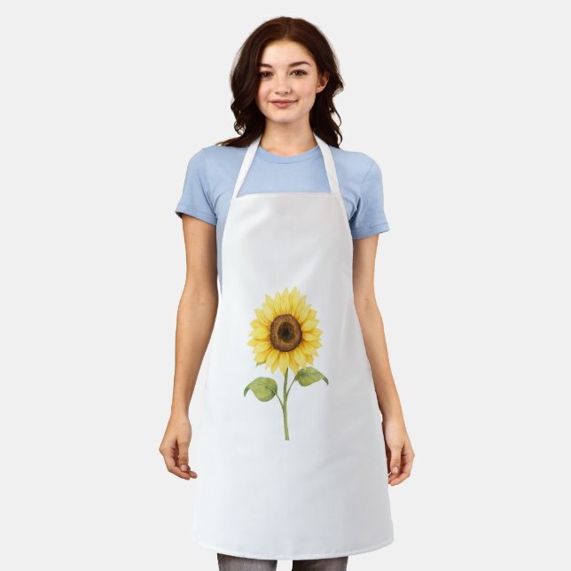 Sunflower Illustration — Bright Botanical Art Schürze (Getragen)