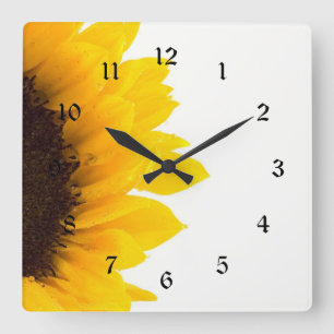 Sunflower image, popular design quadratische wanduhr