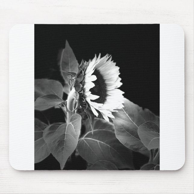 Sunflower in Black and White Mousepad (Vorne)