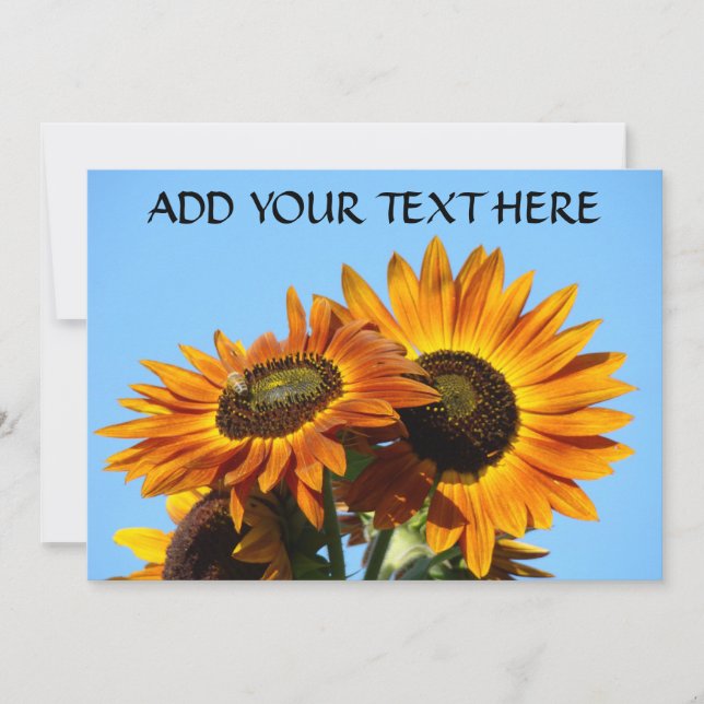 SUNFLOWER Invitation Cards Party Invitations Event Einladung (Vorderseite)