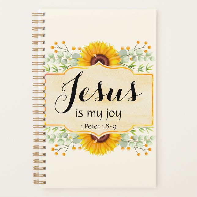 Sunflower Jesus is my Joy Planner Planer (Vorderseite)