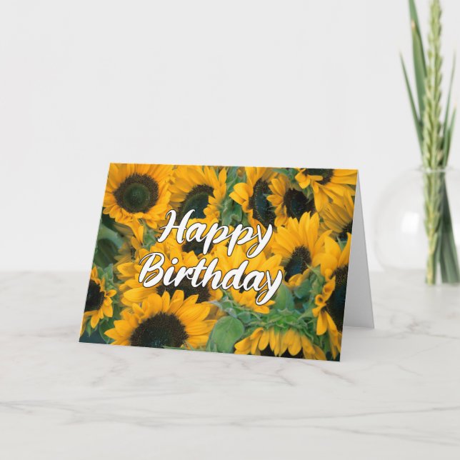 Sunflower Joyeuse carte photo anniversaire magnifi (Devant)