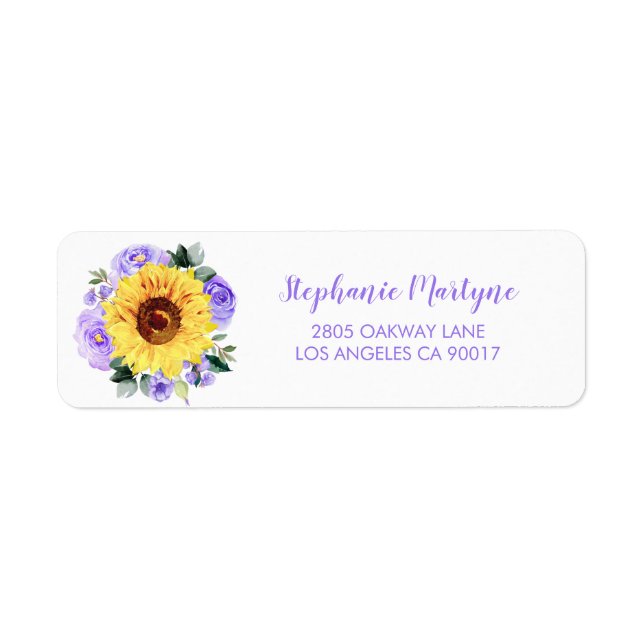 Sunflower Lila Watercolor Blumenschrift Schriftart (Vorne)
