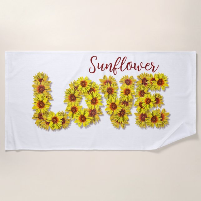 Sunflower Love Beach Towel Strandtuch (Vorderseite)