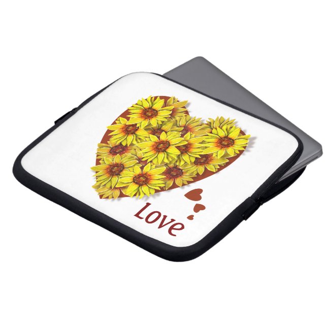 Sunflower Love Laptop Sleeve (Vorne Oben)