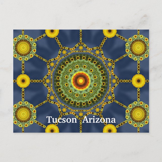 Sunflower Mandala Array Postcard Postkarte (Vorderseite)