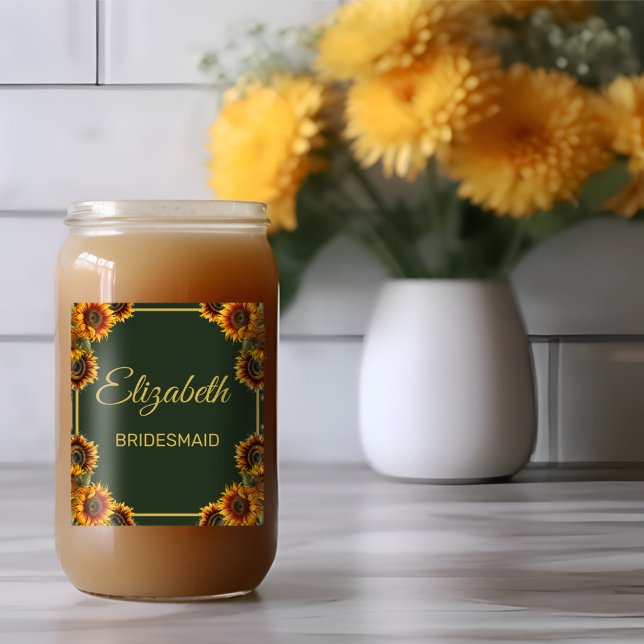 Sunflower Mariage Forest Green Bridesmaid (Créateur téléchargé)