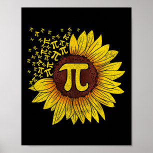 Sunflower Mathe Nerd Teacher Shirt Poster