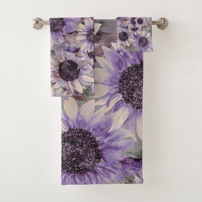 Sunflower Mauve Gemustert Badhandtuch Set (Insitu)
