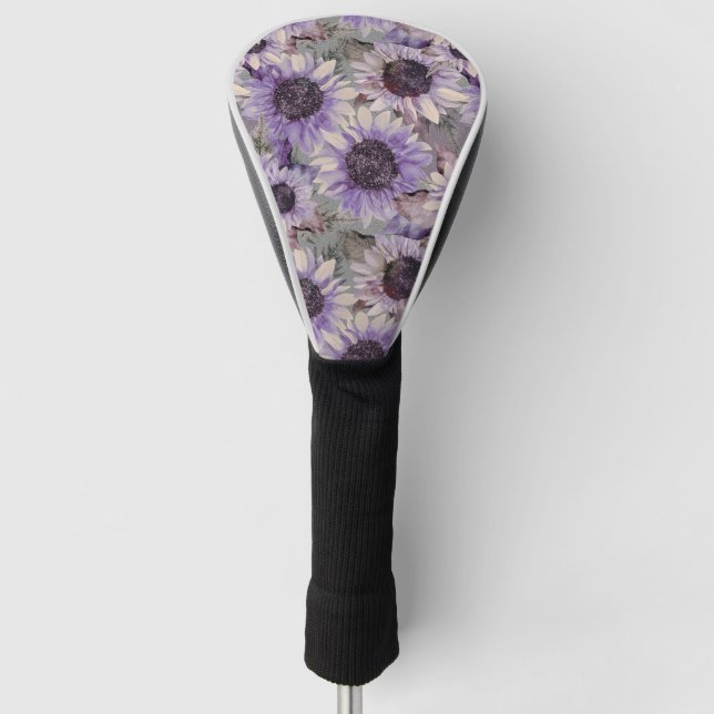 Sunflower Mauve Pattern Golf Headcover (Vorderseite)