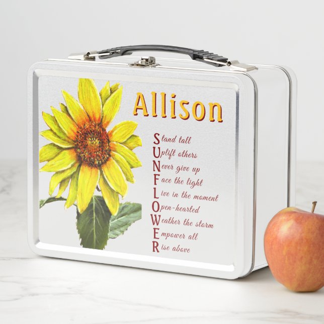Sunflower Metal Lunchbox (En situation)