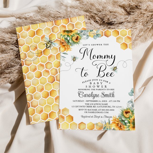 Sunflower Mommy to Bee Baby shower Invitation (Créateur téléchargé)