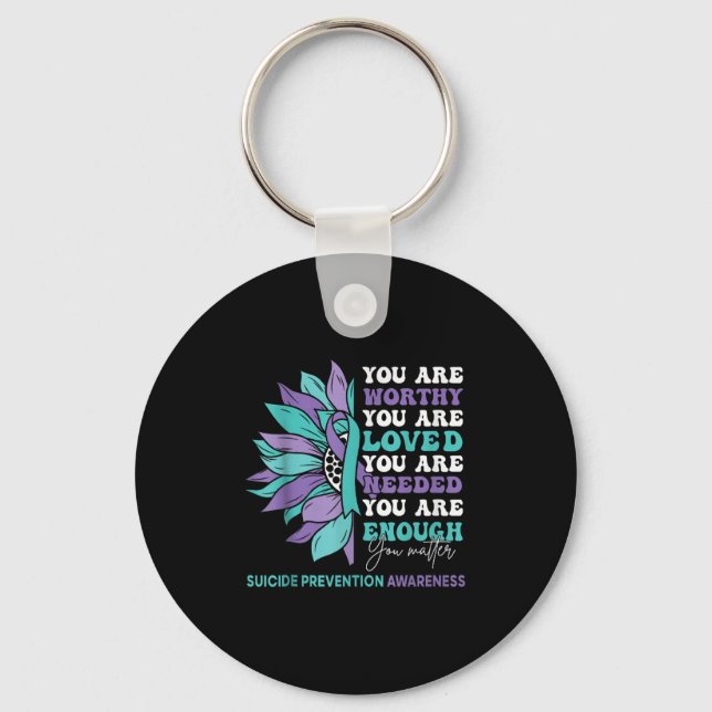 Sunflower Motivational Suprt Suicide Prevention Aw Schlüsselanhänger (Vorderseite)