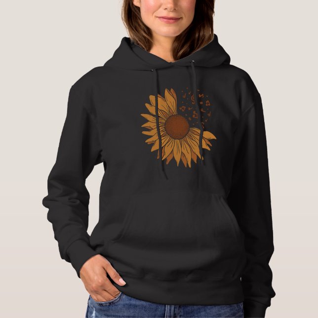 Sunflower Music Note  Cute Sun Flower   Teacher Hoodie (Vorderseite)