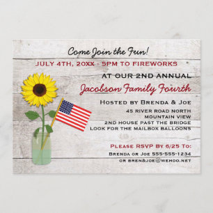 Sunflower Patriotic Party, Réunion, BBQ Invitation