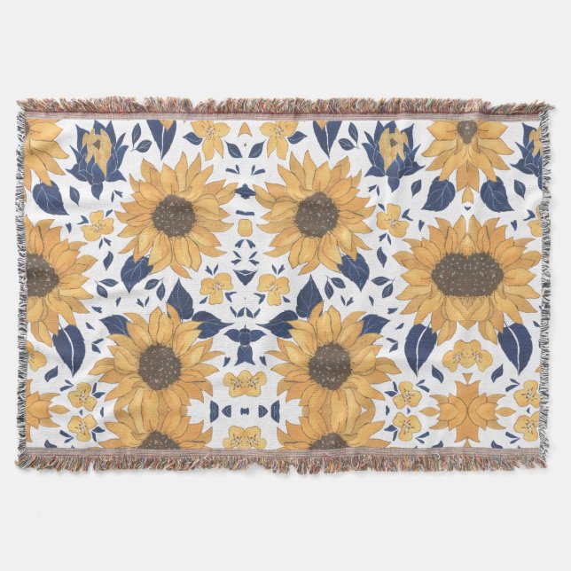 Sunflower pattern cozy Blanket for New Home Decke (Vorderseite)