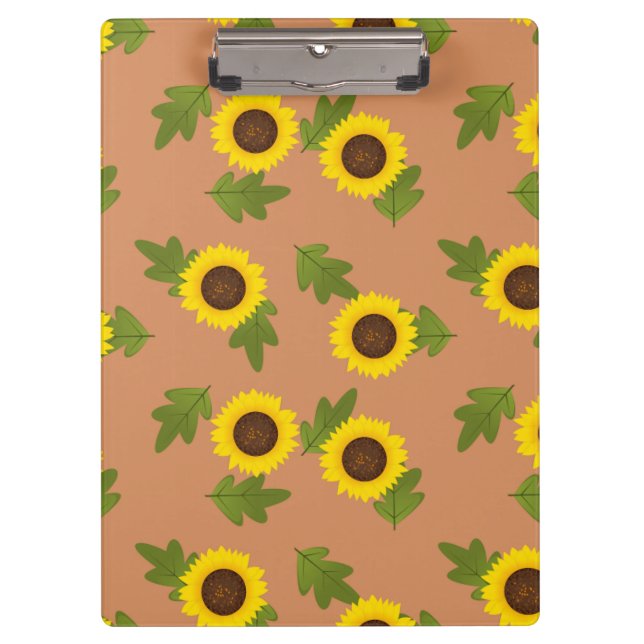 Sunflower Pattern Design – Cute Floral Aesthetic Klemmbrett (Vorderseite)