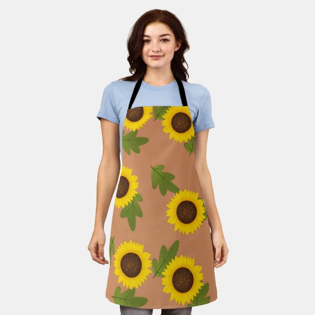 Sunflower Pattern Design – Cute Floral Aesthetic Schürze (Getragen)