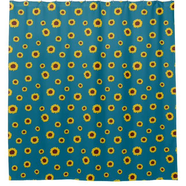 Sunflower Pattern Shower Curtain Duschvorhang (Vorderseite)