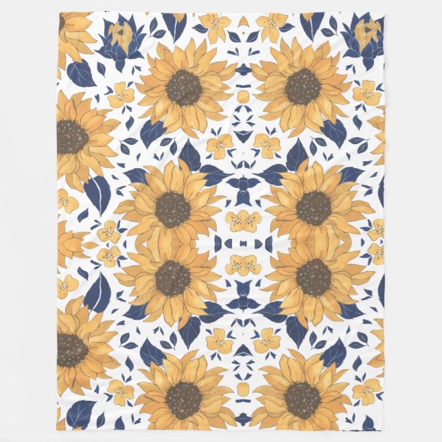 Sunflower pattern stylish Blanket for New Home Fleecedecke (Vorderseite)