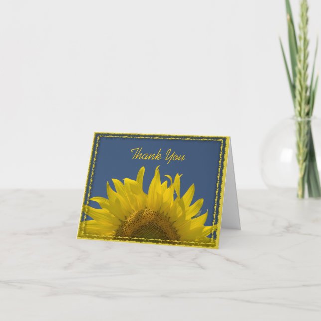 Sunflower Rising Wedding Bridesmaid Thank You Dankeskarte (Vorderseite)