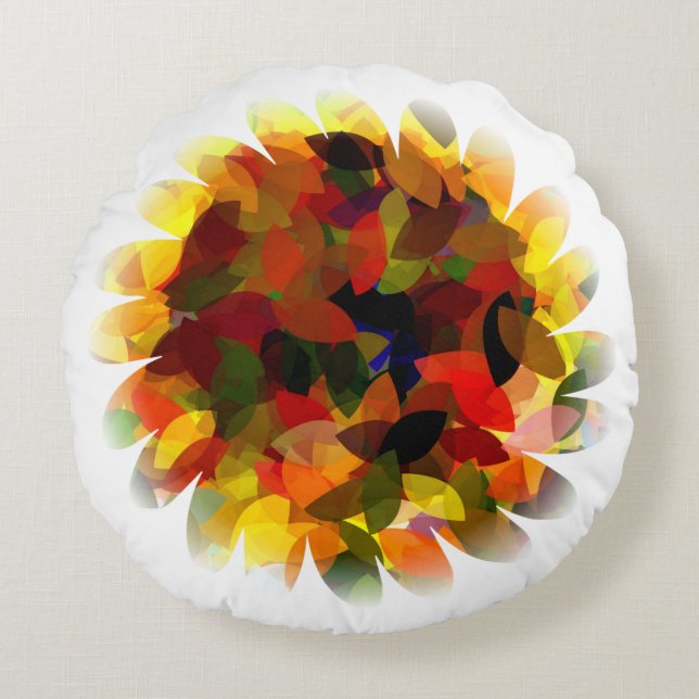 SUNFLOWER RUNDES KISSEN (Vorderseite)