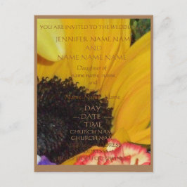 SUNFLOWER RUSTISCHE WEDD INVITES ENSEMBLE POSTKARTE