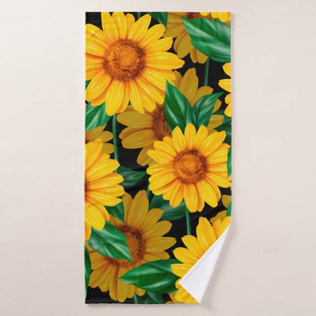 Sunflower seamless pattern. Background with yellow Badehandtuch (Badehandtuch)