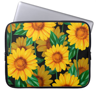 Sunflower seamless pattern. Background with yellow Laptopschutzhülle