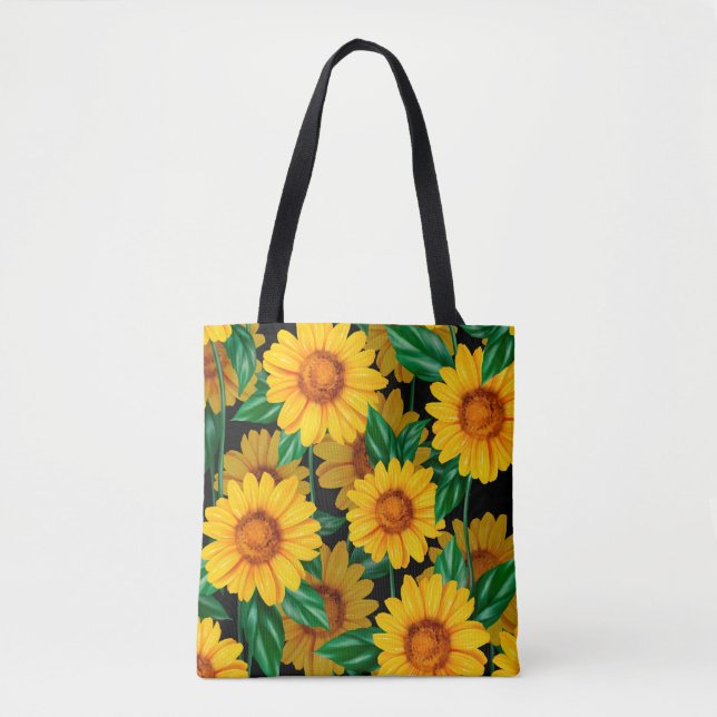 Sunflower seamless pattern. Background with yellow Tasche (Vorderseite)