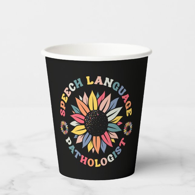 Sunflower SLP Speech Language Pathologist-Geschenk Pappbecher (Vorderseite)