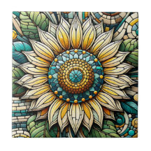 Sunflower Stained Glass Mosaic