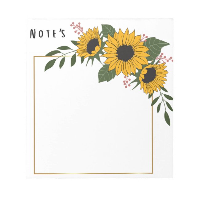 Sunflower Sticky Note's Notizblock (Vorderseite)
