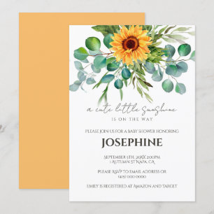 Sunflower Sunshine Baby shower automne Invitation