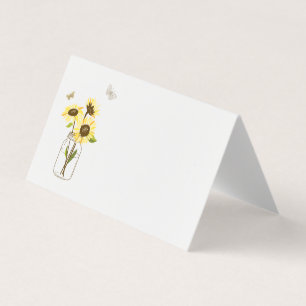Sunflower sur Mason Jar Floral Place Card