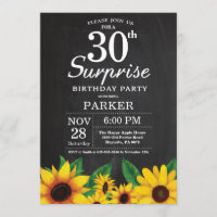 Sunflower Surprise 30e anniversaire Invitation