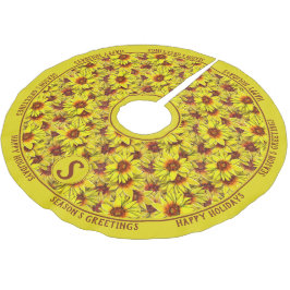 Sunflower Tree Skirt Polyester Weihnachtsbaumdecke