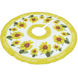 Sunflower Tree Skirt Polyester Weihnachtsbaumdecke
