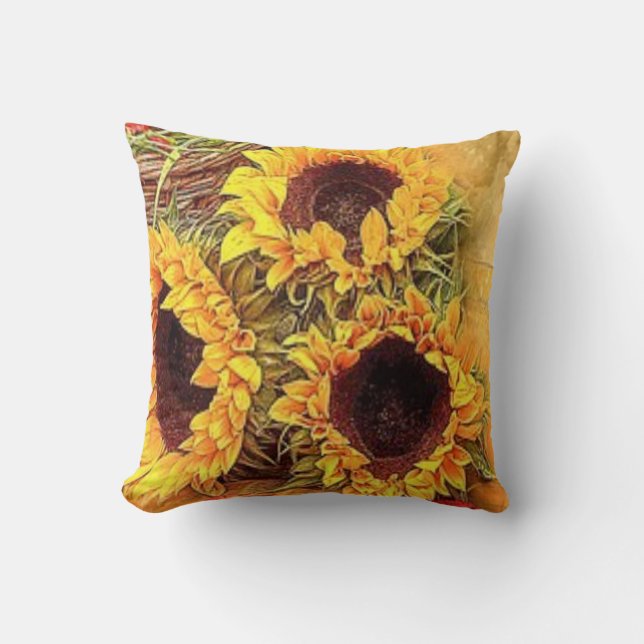 "Sunflower Trio Herbst Blume 2" Fall Kissen (Vorderseite)
