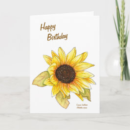 Sunflower watercolor customizable greeting card karte