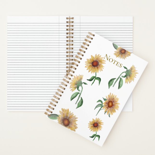 Sunflower Watercolor Notebook Notizbuch (Innen)