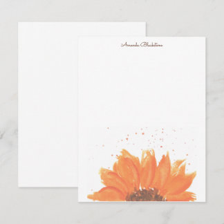 Sunflower Watercolor Stationary Mitteilungskarte