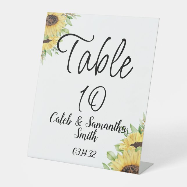 Sunflower wedding sockelschild (Vorderseite)